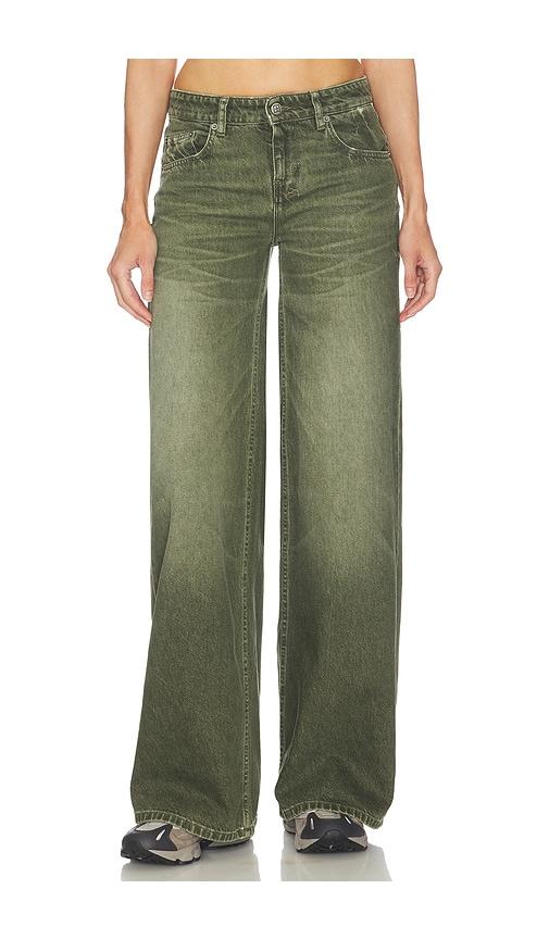 ksubi dropout low rise jeans in green.