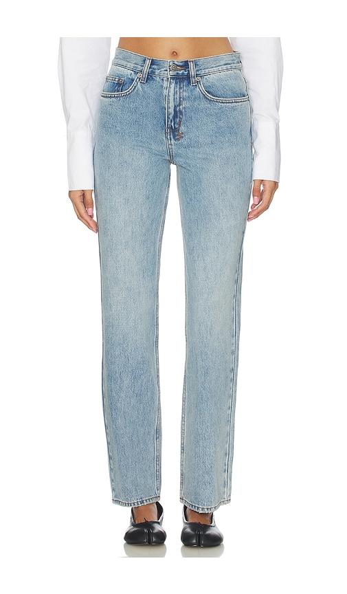 ksubi pin up straight jeans in blue.