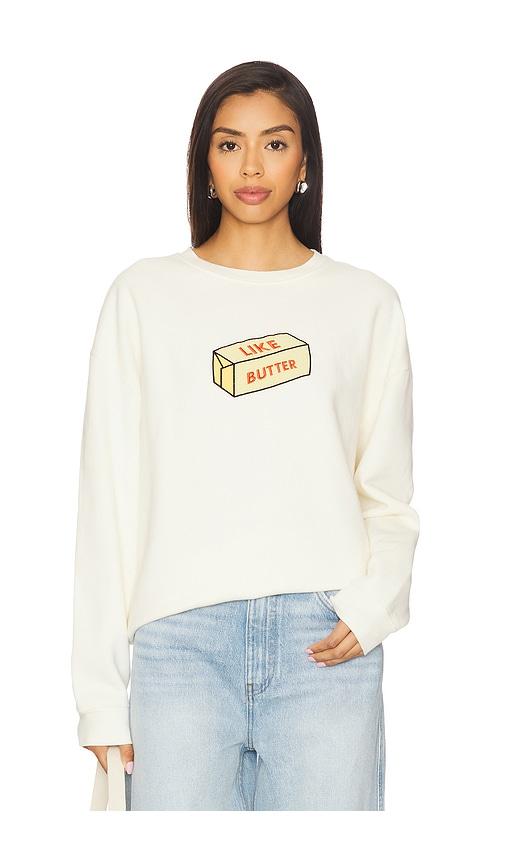 kule the oversized butter sweatshirt in cream.