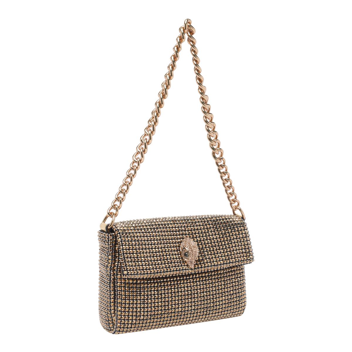 kurt geiger bags golden polyester crystal glass - women
