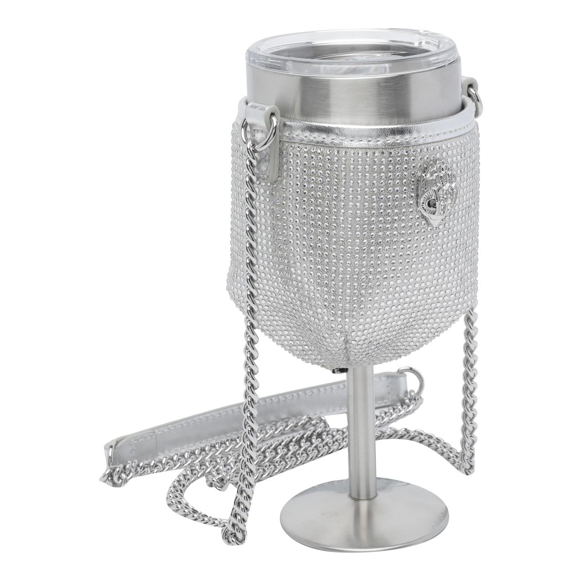 kurt geiger bags silver metal polyester crystal glass - women