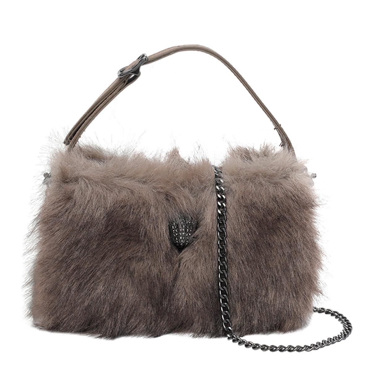 kurt geiger mini faux fur bond crossbody bag