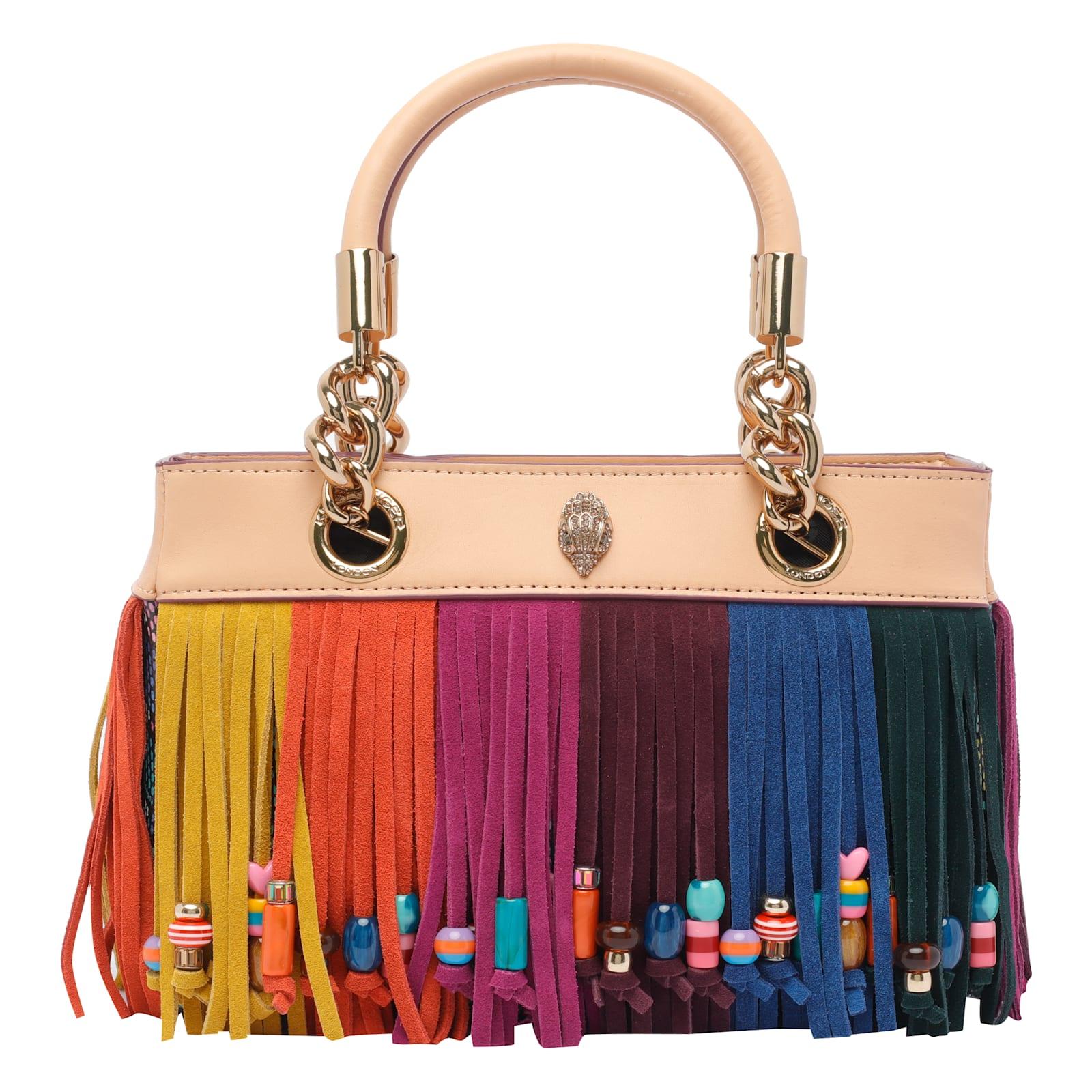 kurt geiger square kensington fringe handbag