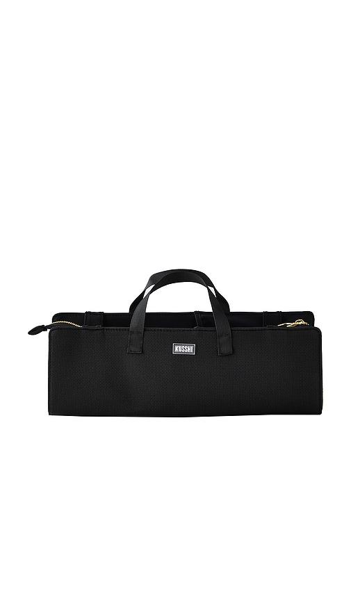 kusshi hair tools bag in black & pink.