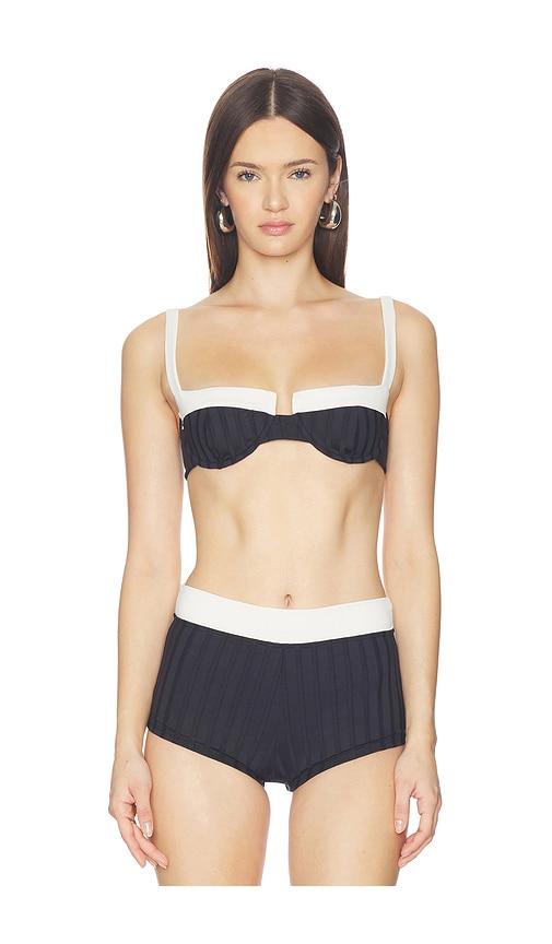 kya jolene reversible bikini top in black,white.