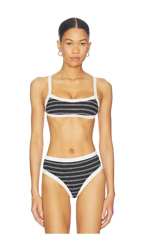 kya marlow reversible bikini top in black,white.