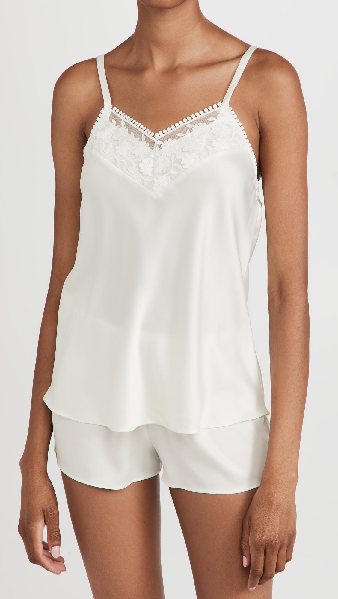 kylie charmeuse cami set with lace