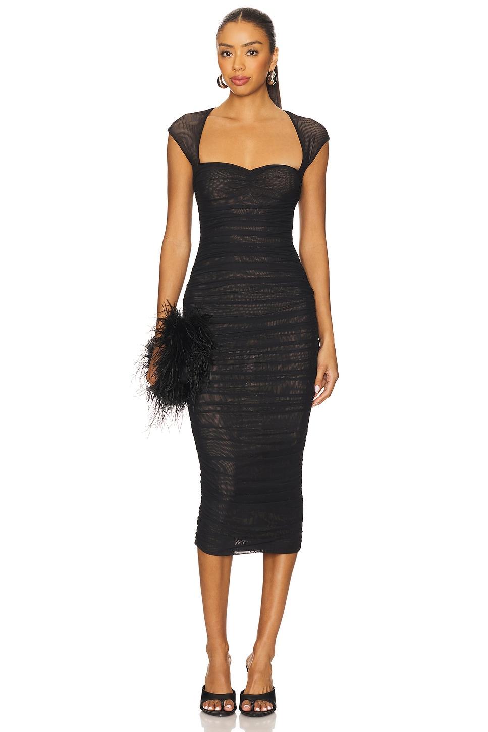 kylie mesh midi dress