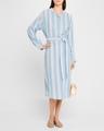 kylie striped cotton midi dress