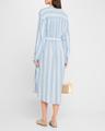 kylie striped cotton midi dress
