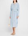 kylie striped cotton midi dress