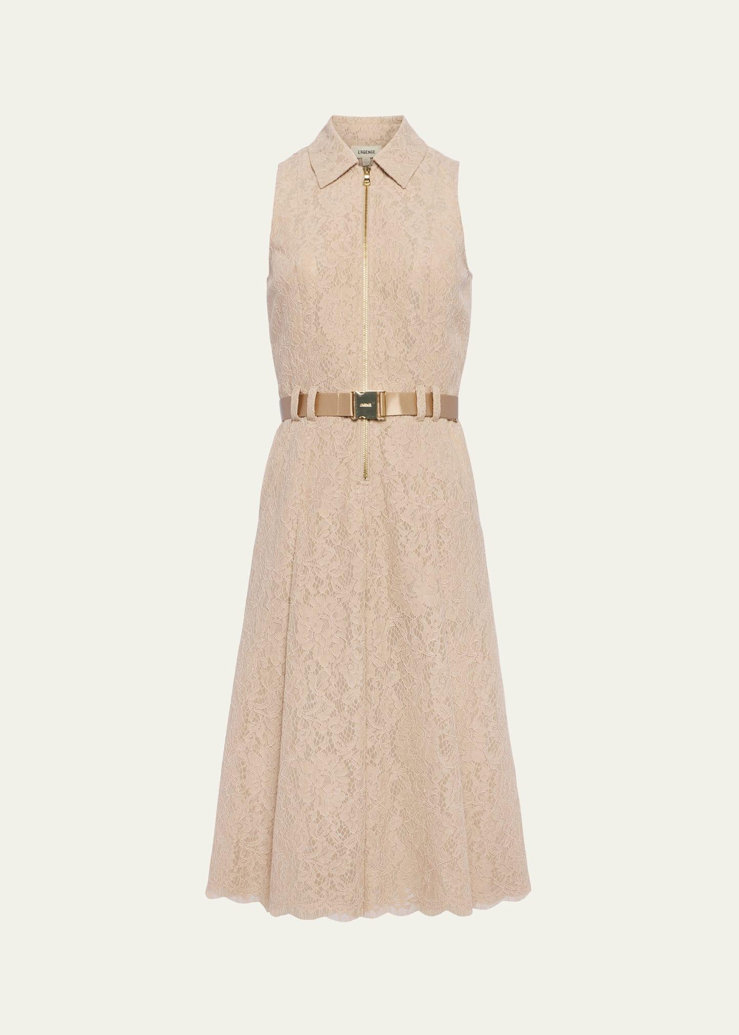 kylo belted lace shirtdress