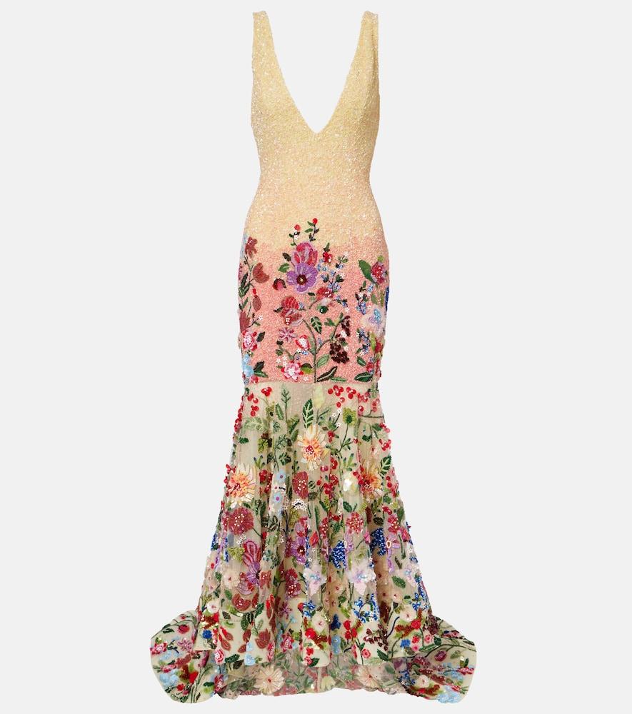 là fuori botanical symphone embellished gown