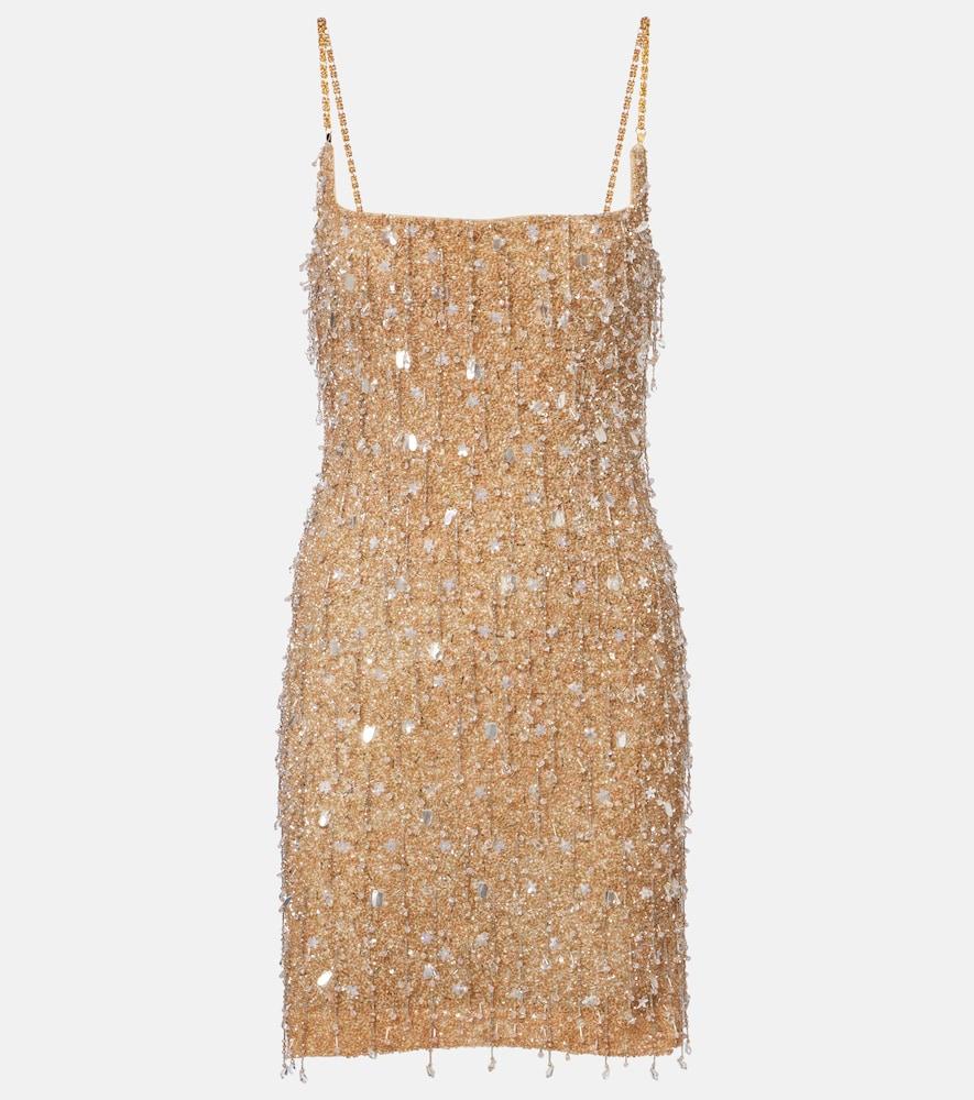 là fuori drops of champagne embellished minidress