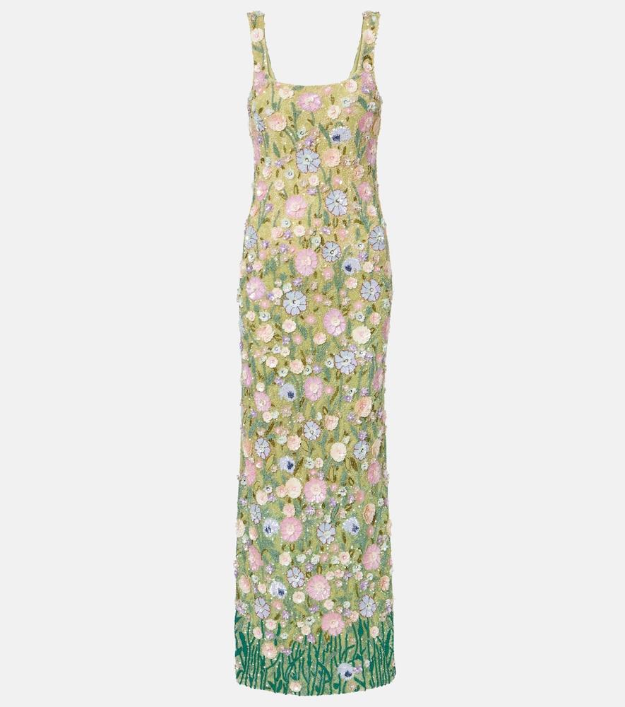 là fuori embellished floral gown