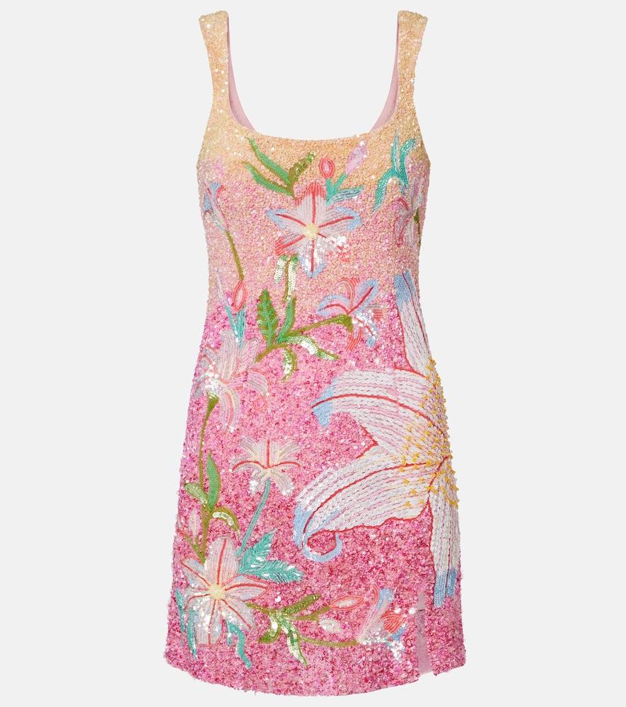 là fuori fleur oasis sequined minidress