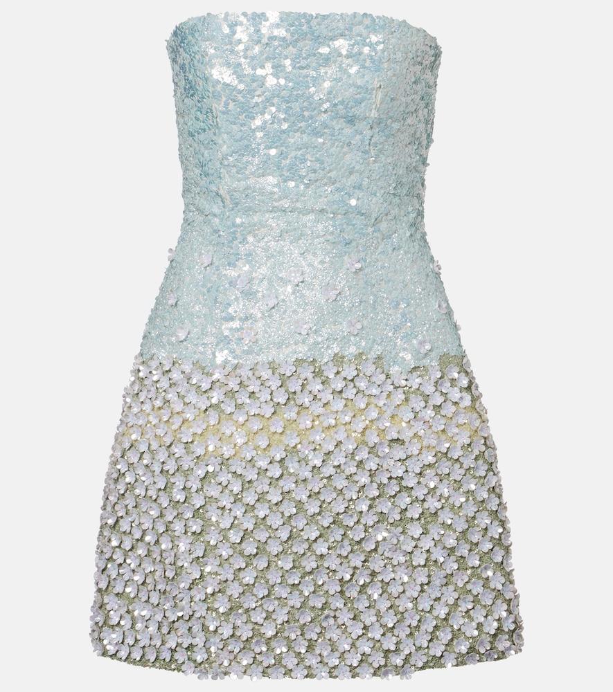 là fuori floral sequined minidress