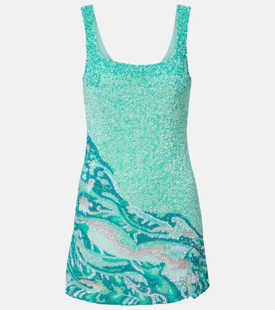 là fuori sea embroidered minidress