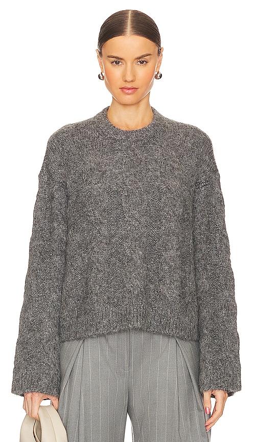l'academie adria cable sweater in charcoal.