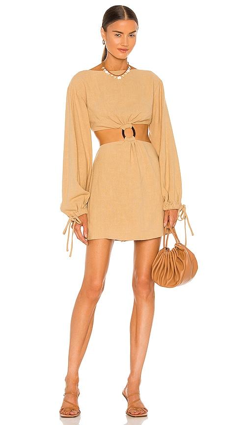 l'academie alora dress in tan.