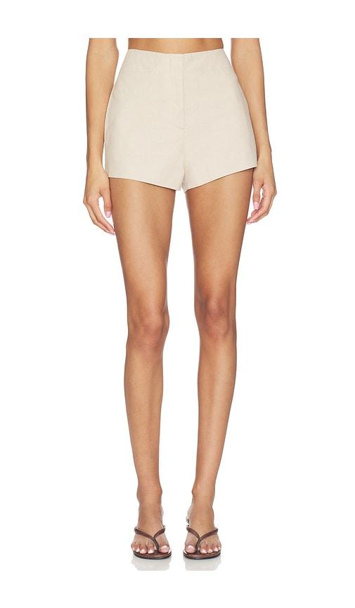 l'academie by marianna andreia short in beige.