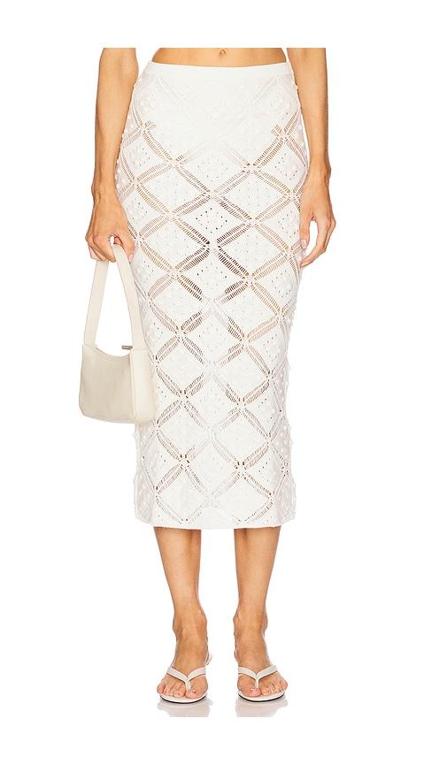 l'academie by marianna baileigh midi skirt in ivory.