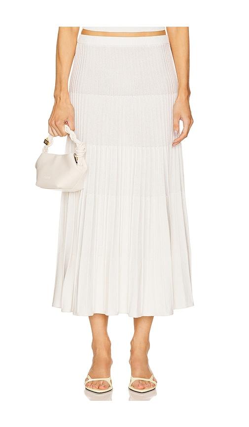 l'academie by marianna cheryl breezy midi skirt in ivory.