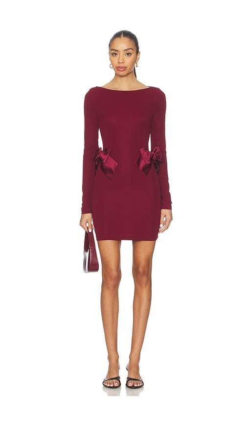 l'academie by marianna dinara mini dress in burgundy.
