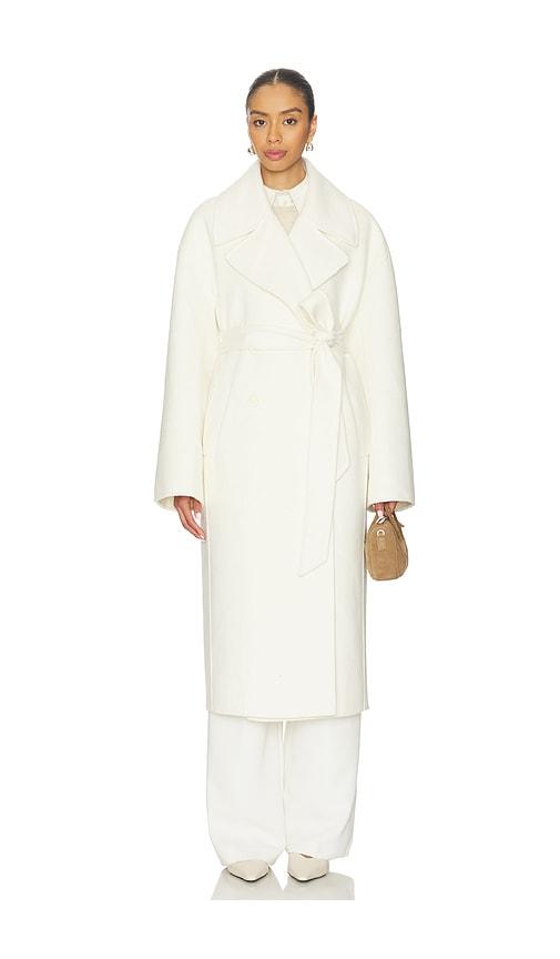 l'academie by marianna kye wool coat in ivory.