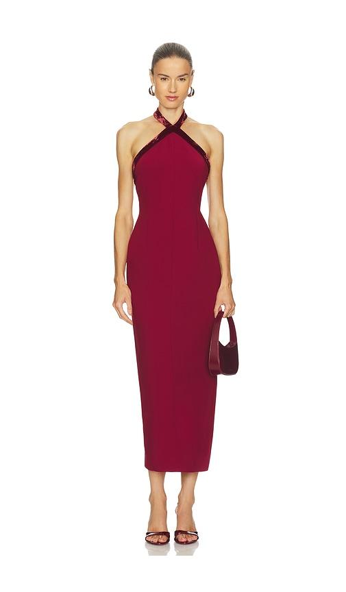 l'academie by marianna lali maxi dress in burgundy.