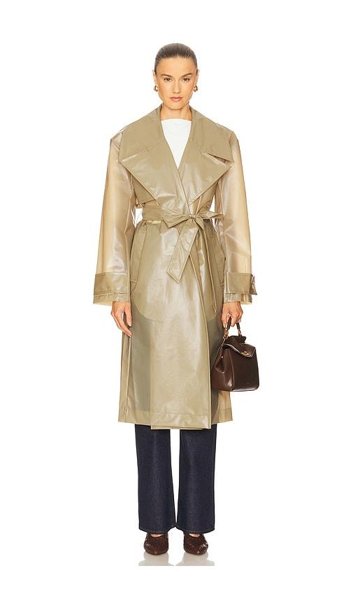 l'academie by marianna layne trench coat in tan.