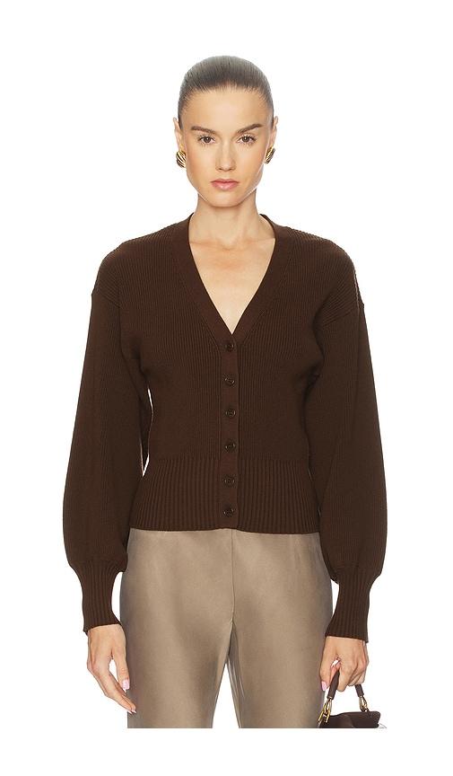 l'academie by marianna monnie knit cardigan in chocolate.