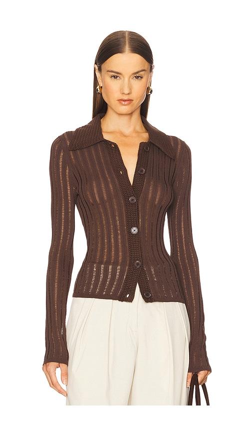 l'academie by marianna olivie cardigan in chocolate.