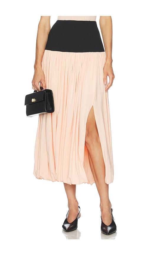 l'academie by marianna reba midi skirt in pink.