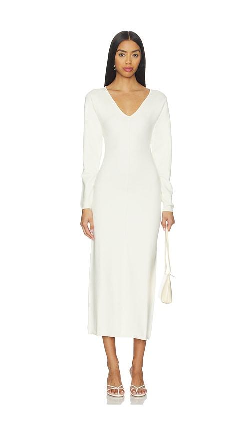 l'academie by marianna yaslin midi dress in ivory.