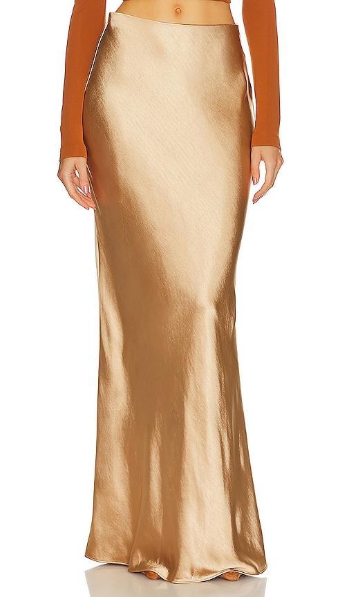 l'academie emmeline maxi skirt in beige.