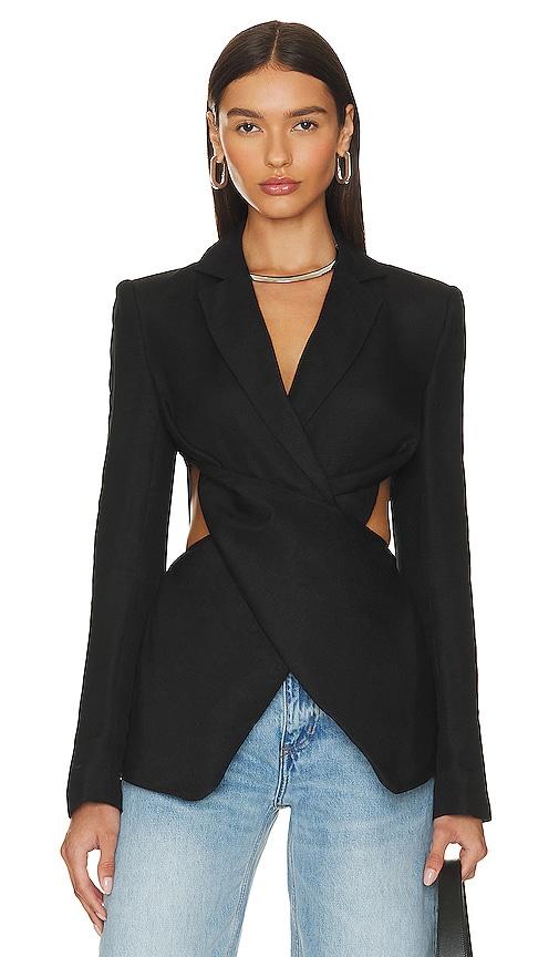 l'academie emmy blazer in black.