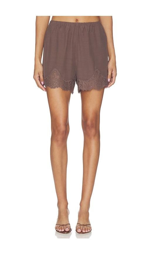 l'academie lilah short in brown.