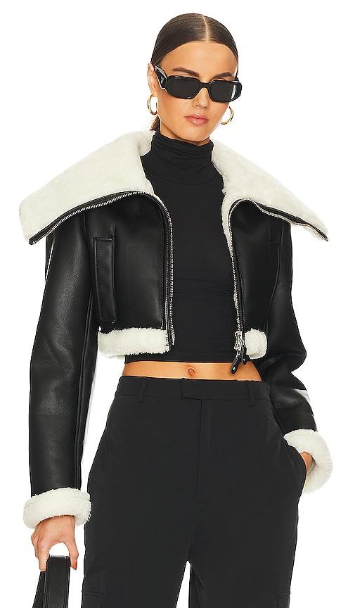 l'academie lilianna cropped jacket in black.