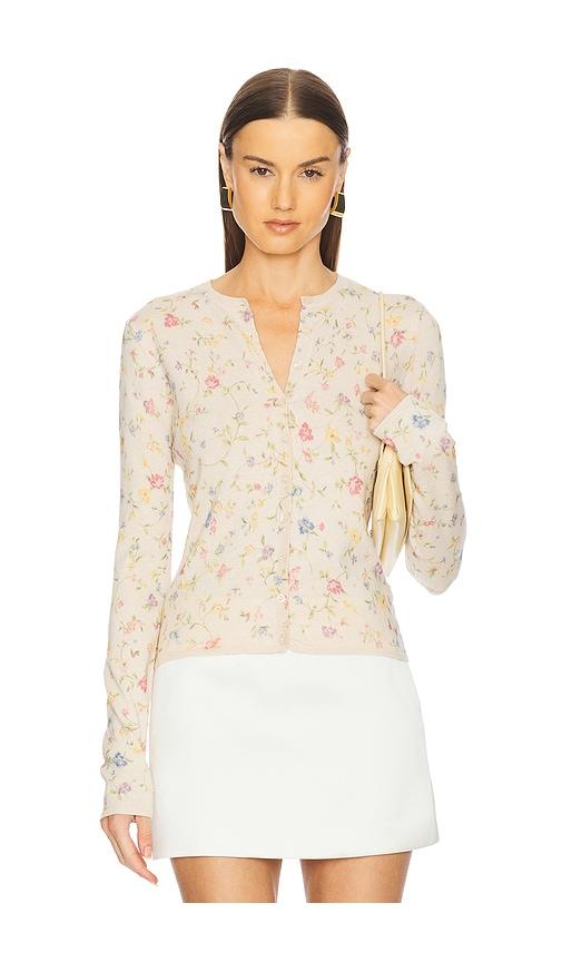l'academie lyndsey knit cardigan in cream,blush.