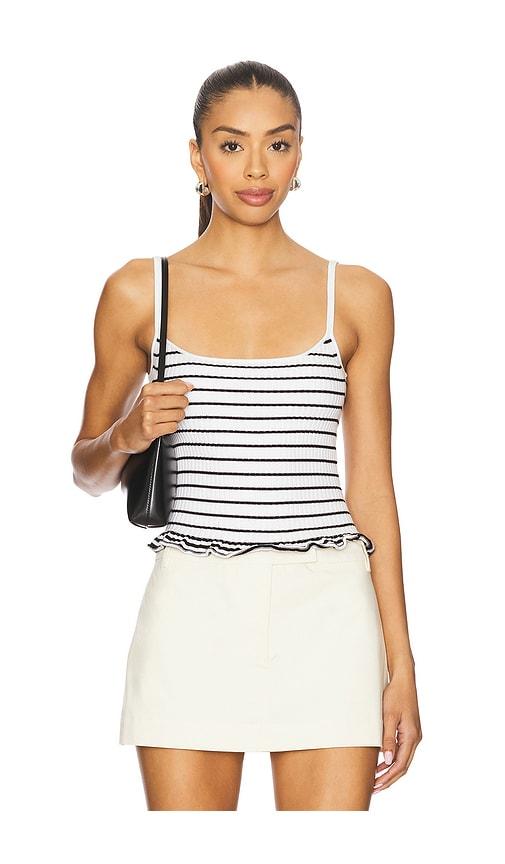 l'academie nicole ribbed tank in white.