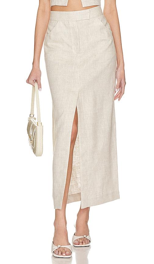 l'academie orsina maxi skirt in neutral.