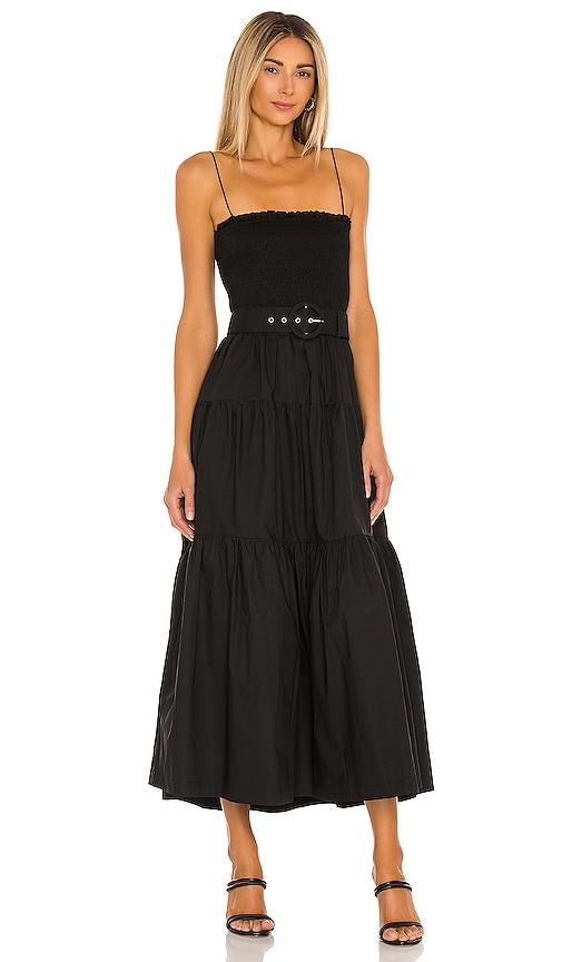 l'academie the nour midi dress in black.