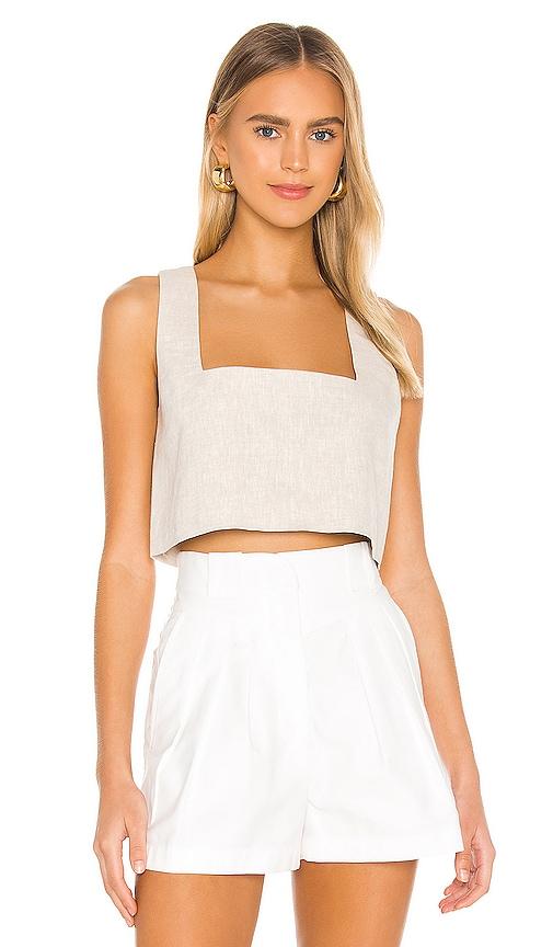 l'academie the rochelle crop top in taupe.