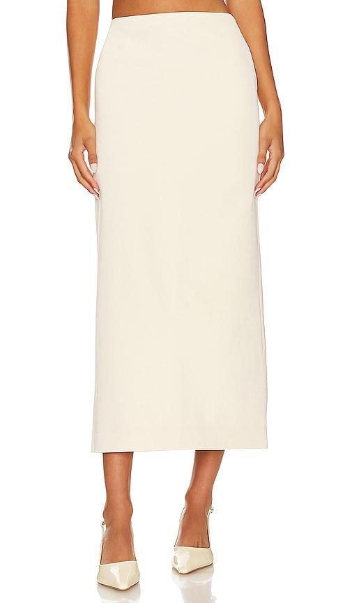 l'academie x marianna dionira maxi skirt in beige.
