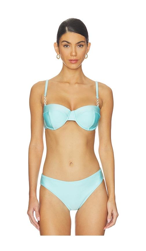 l'agence alexandria bandeau bikini top in blue.