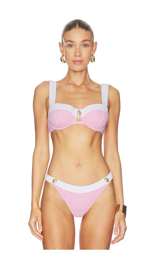 l'agence alexandria bikini top in pink.
