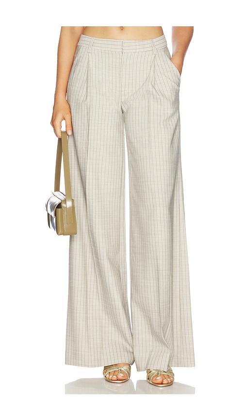 l'agence allanah mid rise trouser in light grey.