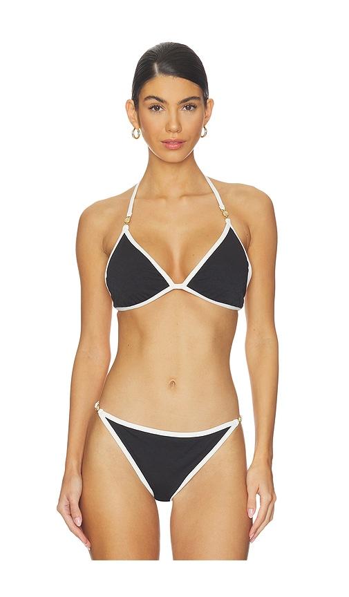 l'agence annabelle halter bikini top in black.