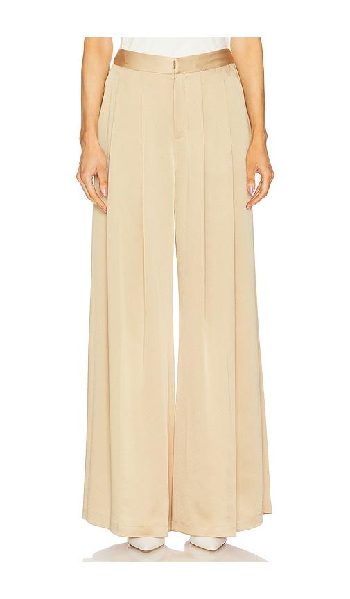 l'agence aubrie mid rise wide leg pant in tan.
